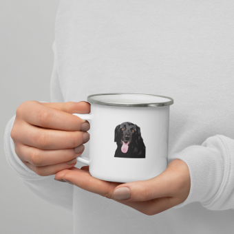 Black dog Enamel Mug